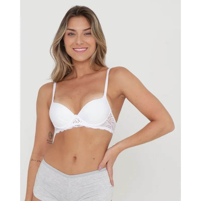 Sutiã Base Avulso Bojo Drapeado Liso Branco G