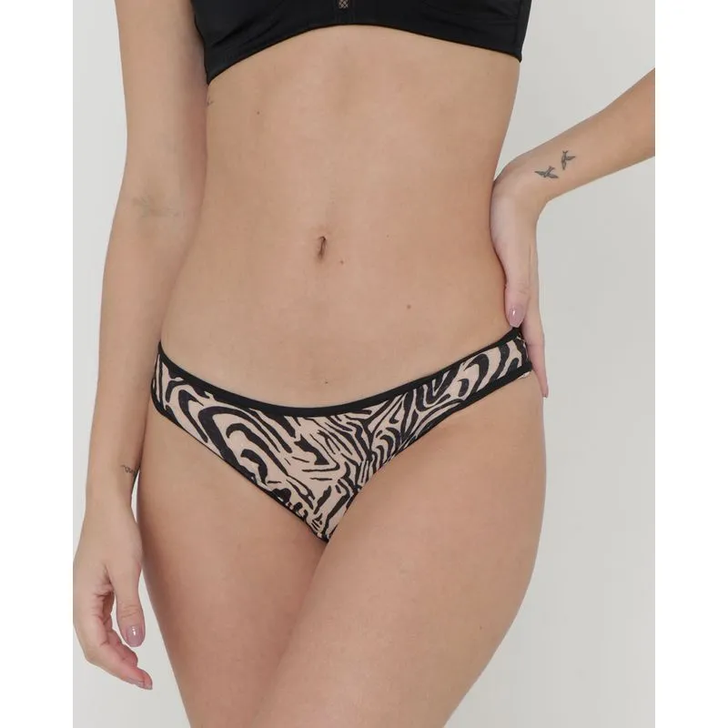 Calcinha Biquíni Malha Animal Print Preta G