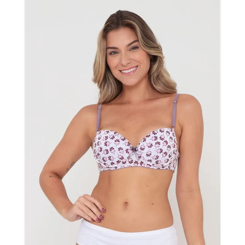 Sutiã Base Avulso Estampa Floral Lilás G