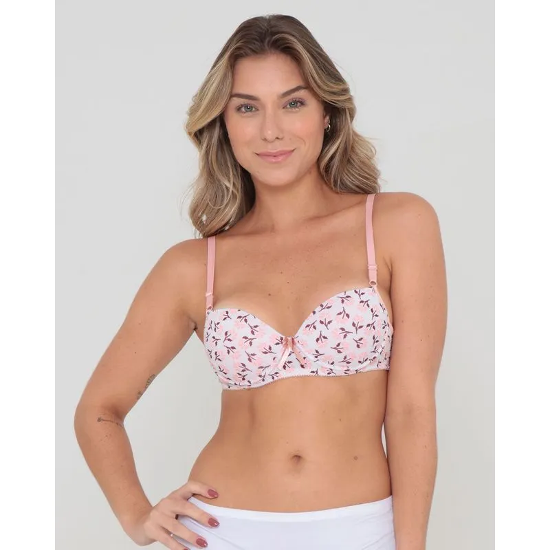 Sutiã Avulso Com Base Bojo Estampa Floral Rosa P