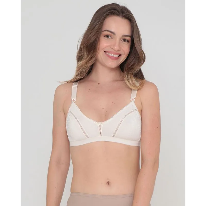 Sutiã Feminino Demillus Redutor Bibelô Acetinado Off White 52