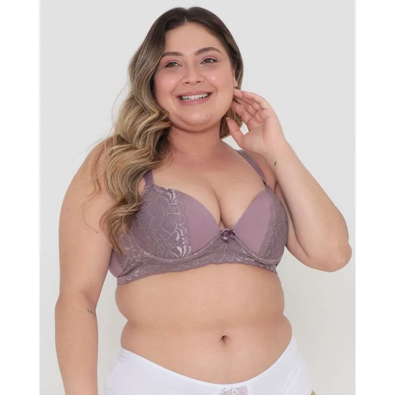 Sutiã Base Avulso Plus Size Com Renda Lilás 48