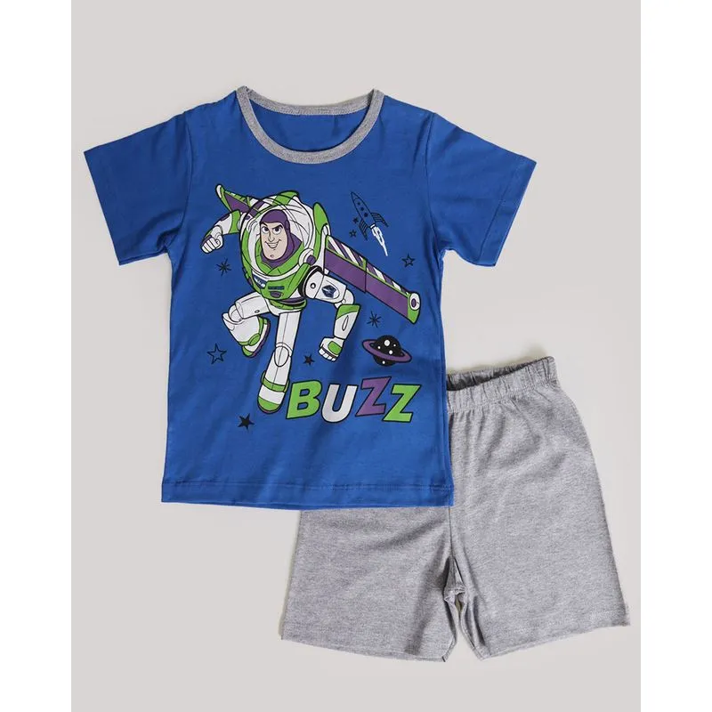 Pijama Bebê Curto Buzz Lightyear Disney Azul 3