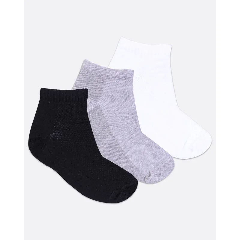 Kit 3 Pares de Meias Feminina Cano Curto Branca Cinza Preta UN