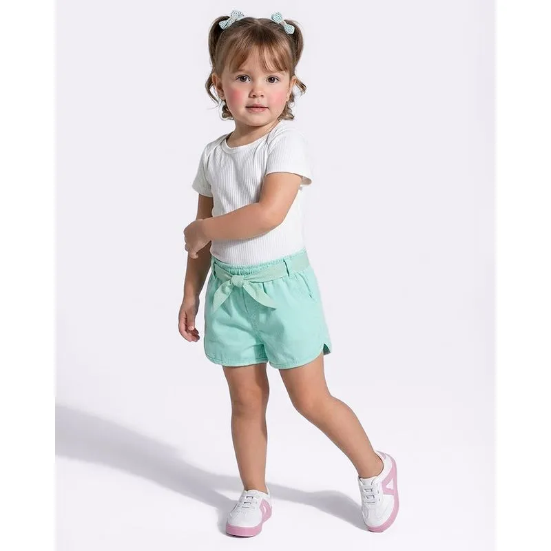 Short Bebê Sarja Boxer Cinto Verde 3