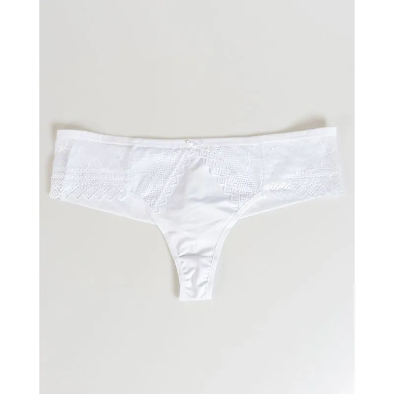 Calcinha Avulso Plus Size Microfibra Renda Branca G