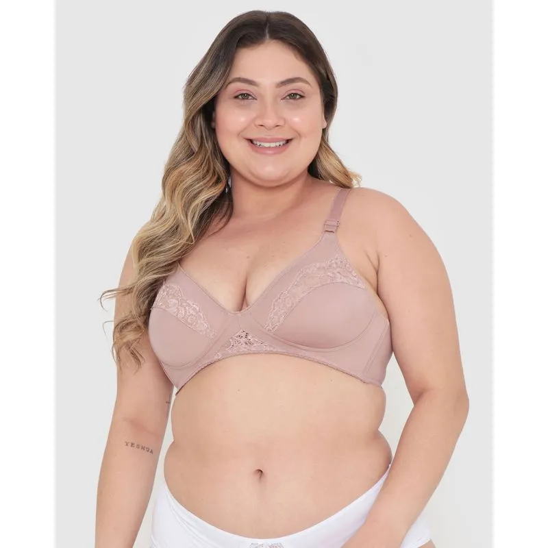 Sutiã Duloren Sem Bojo Linea Sensualite Plus Size Rosa 50