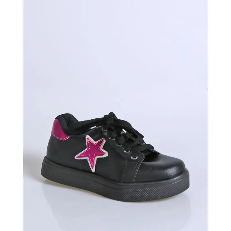 Tênis Infantil Casual Estrela Preto 33