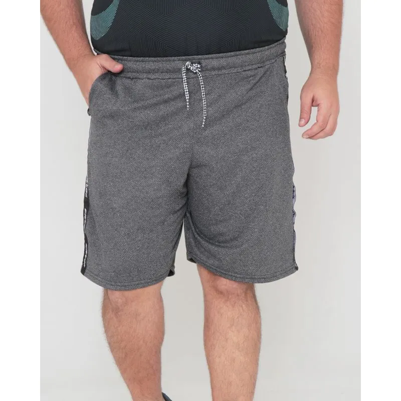 Bermuda Esportiva Masculina Plus Size Colmeia Cinza Escuro G1