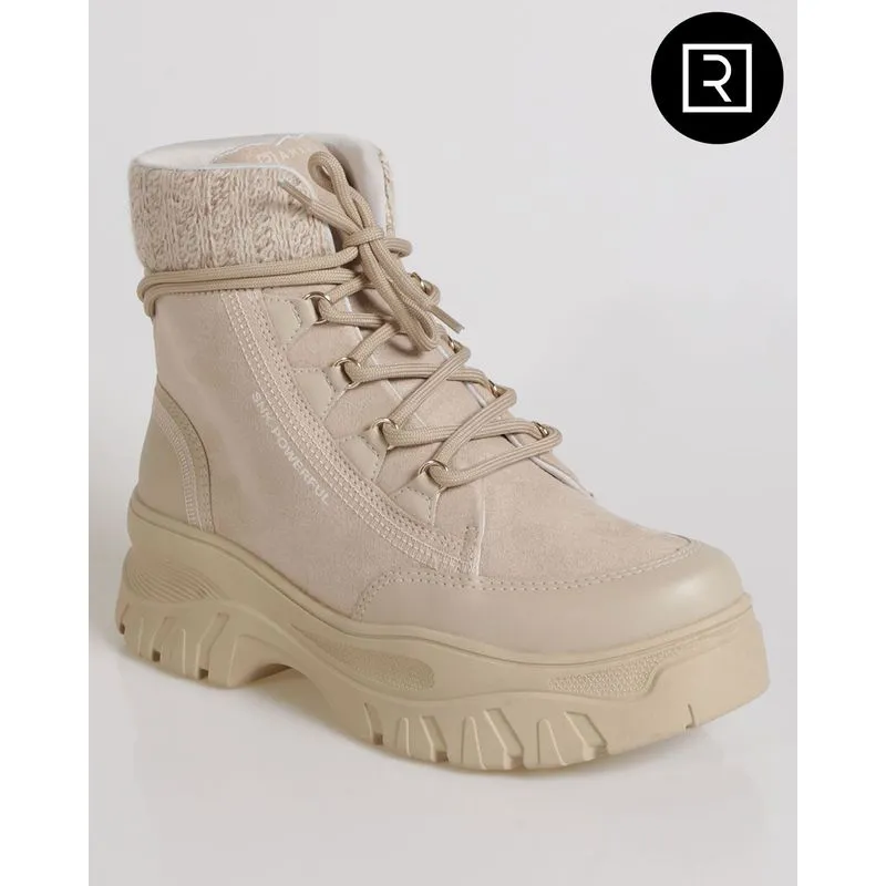 Tênis Feminino Chuncky Cano Alto Ramarim Bege Claro 35