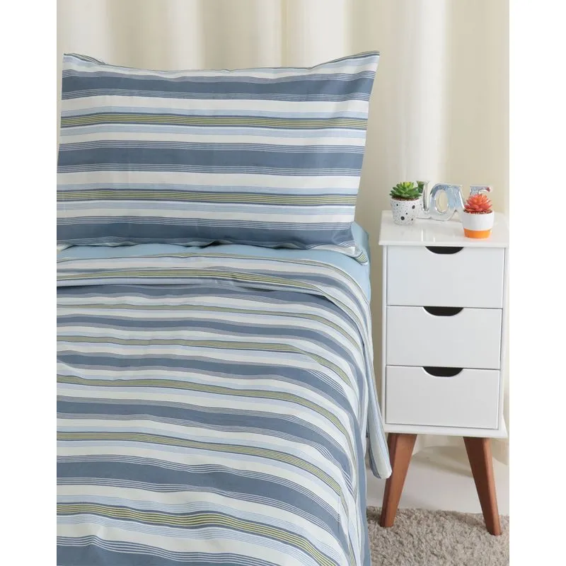Jogo de Cama Solteiro 3 Peças Camesa Azul UN