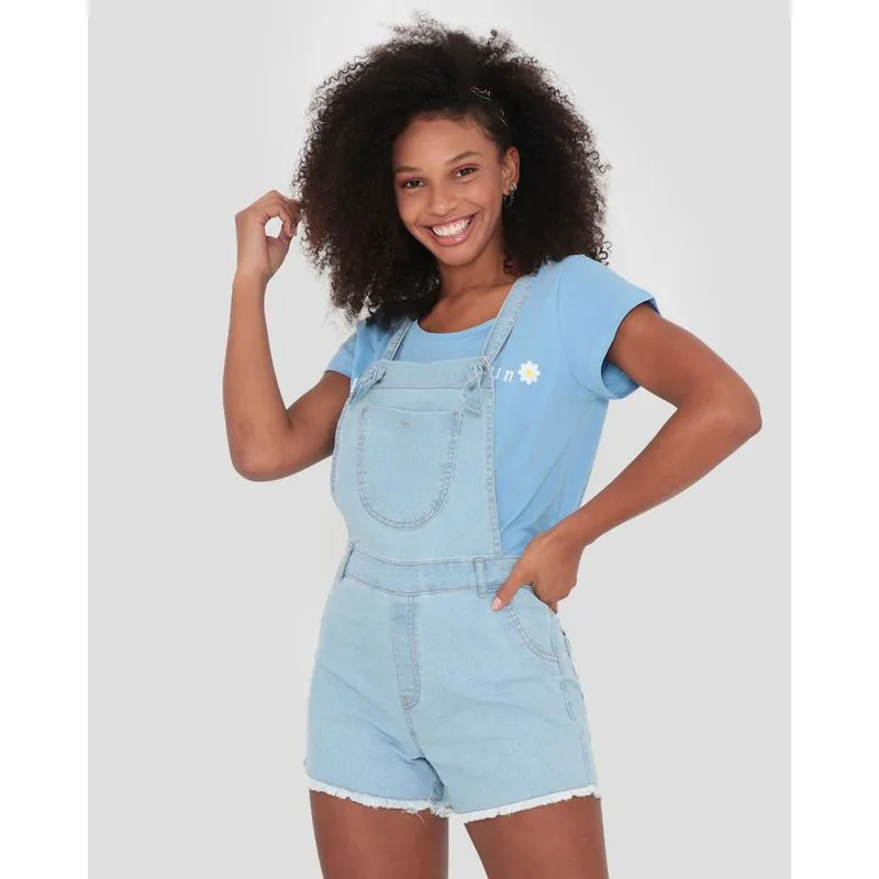 Jardineira Jeans Azul Claro 36