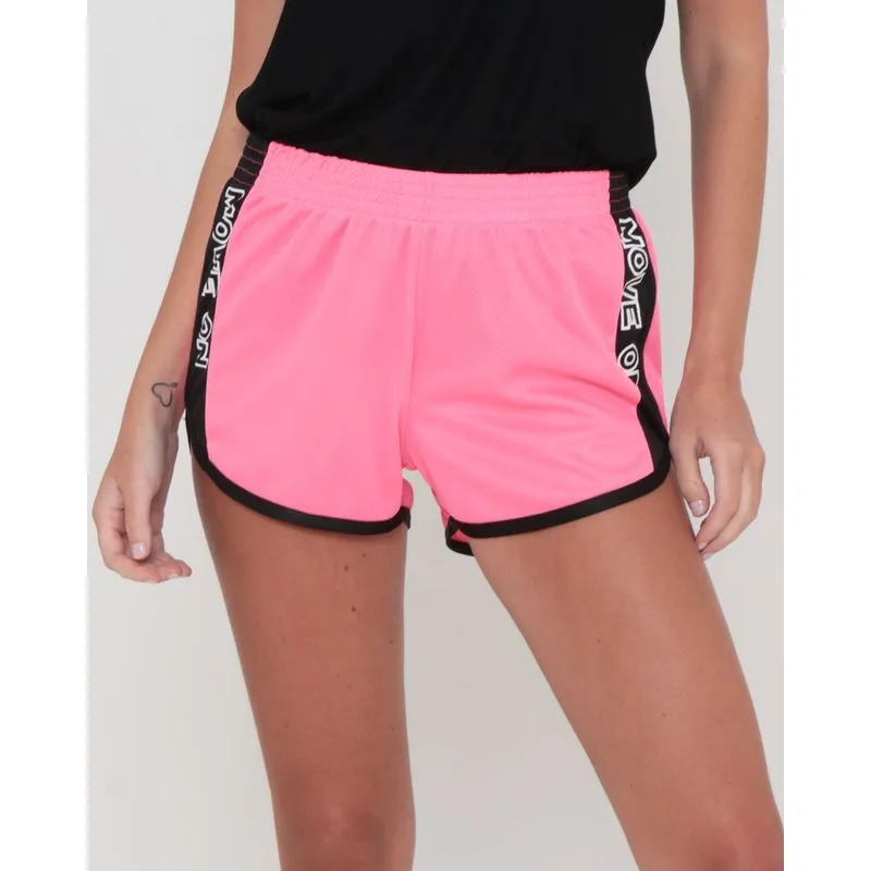 Short Boxer Fitness Com Recorte Rosa GG