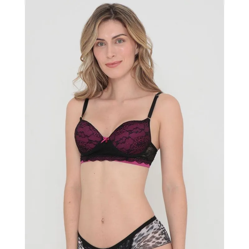 Sutiã Avulso Com Bojo Base Renda Preto 44