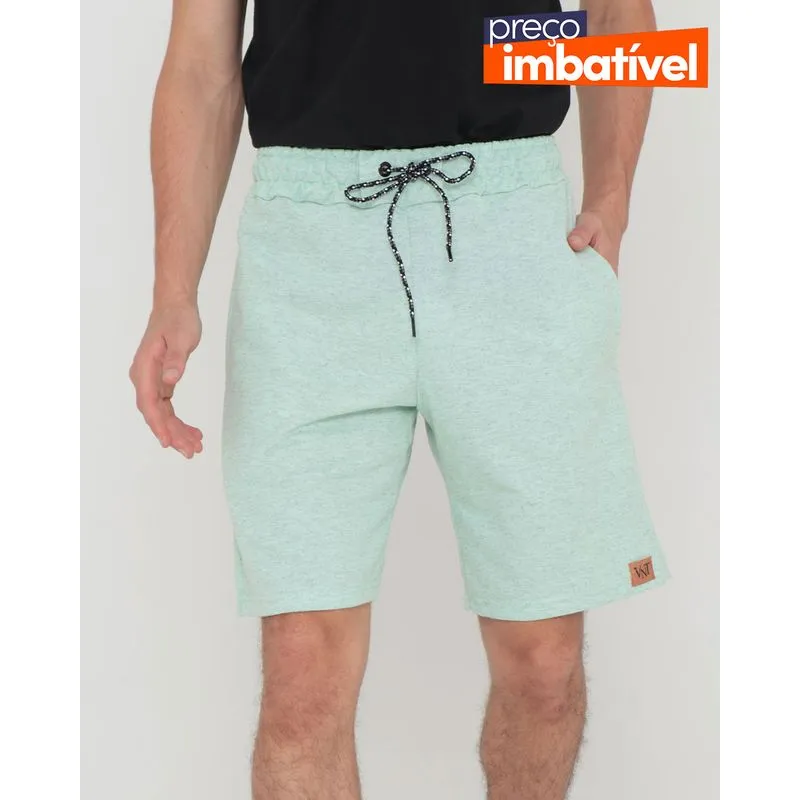 Bermuda Masculina Moletinho Mescla Verde G