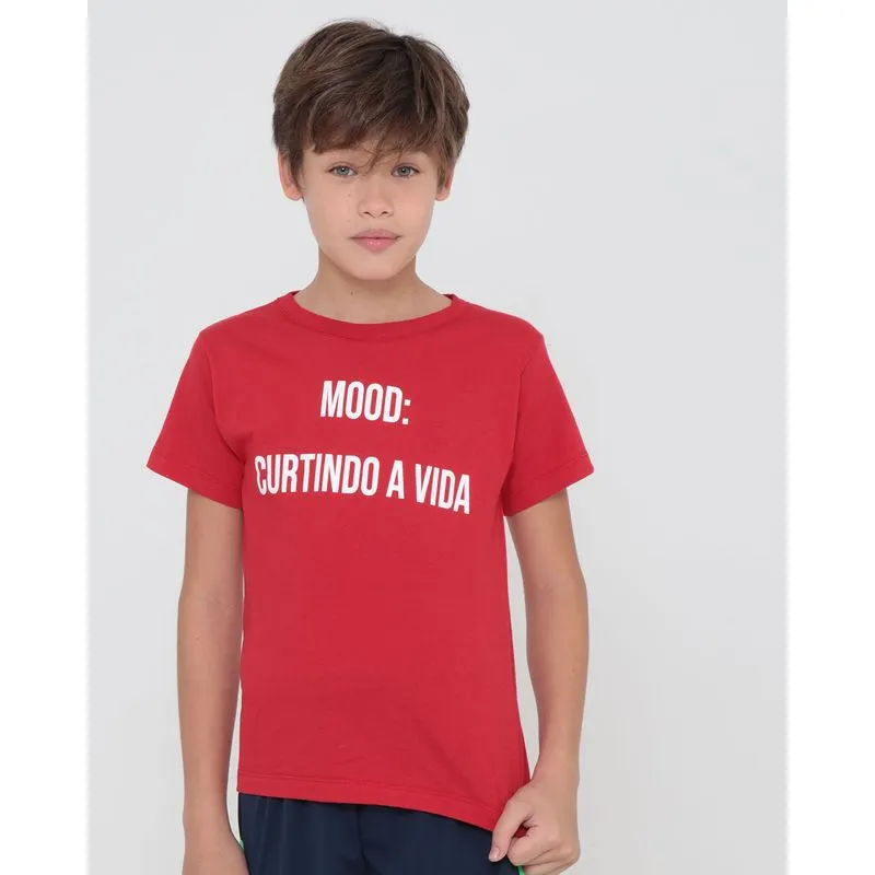 Camisa Juvenil Ano Novo Estampa Vermelho Claro 14