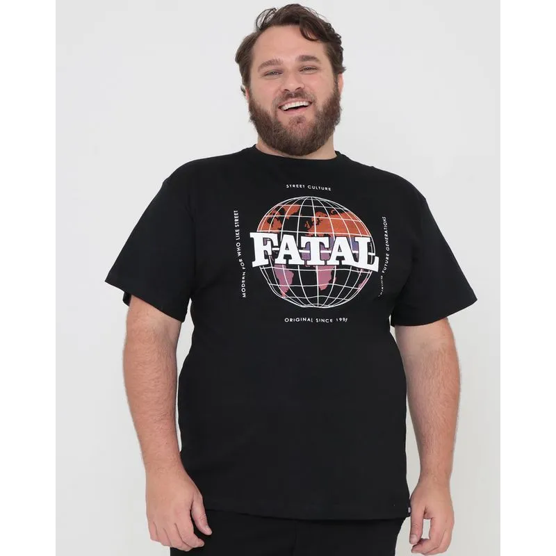 Camiseta Plus Size Estampada Fatal Preta G