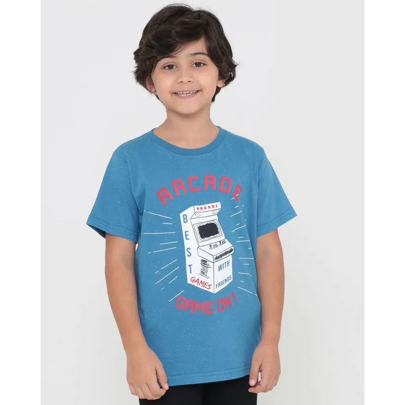 Camiseta Infantil Estampa Game Botonê Azul 6