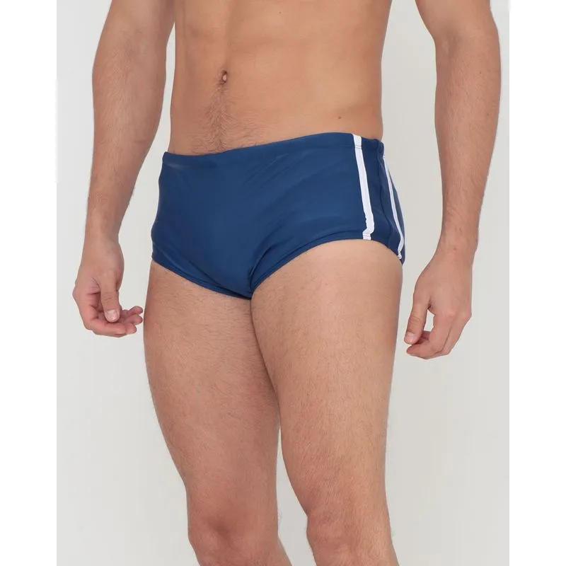 Sunga Slip Masculina Com Viés Lisa Azul M