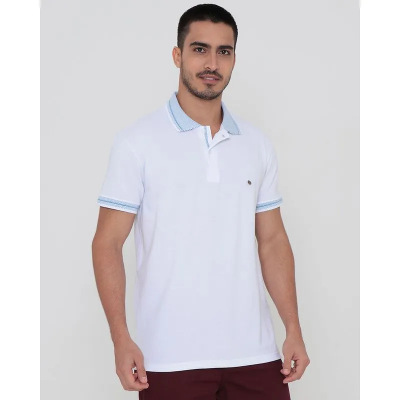 Polo Masculina Piquet Lisa Azul Claro M