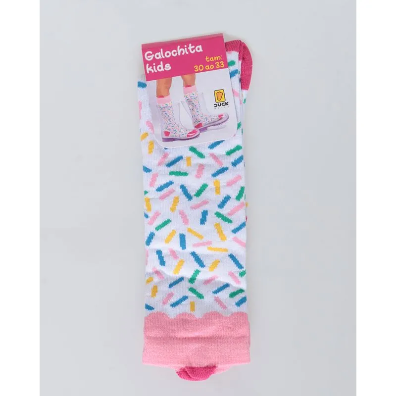 Meia Infantil Galochita Rosa Claro 30 A 33