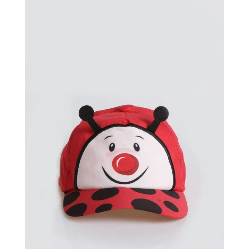 Boné Bebê Interativo Estampado Joaninha Vermelho UN
