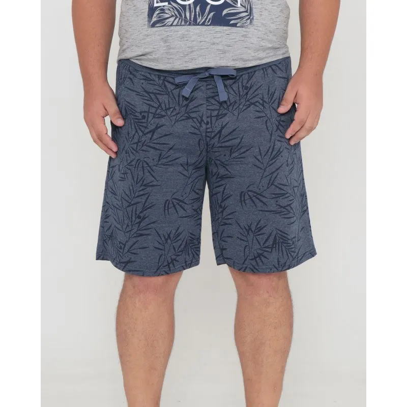Bermuda Masculina Plus Size Moletinho Azul Marinho G1