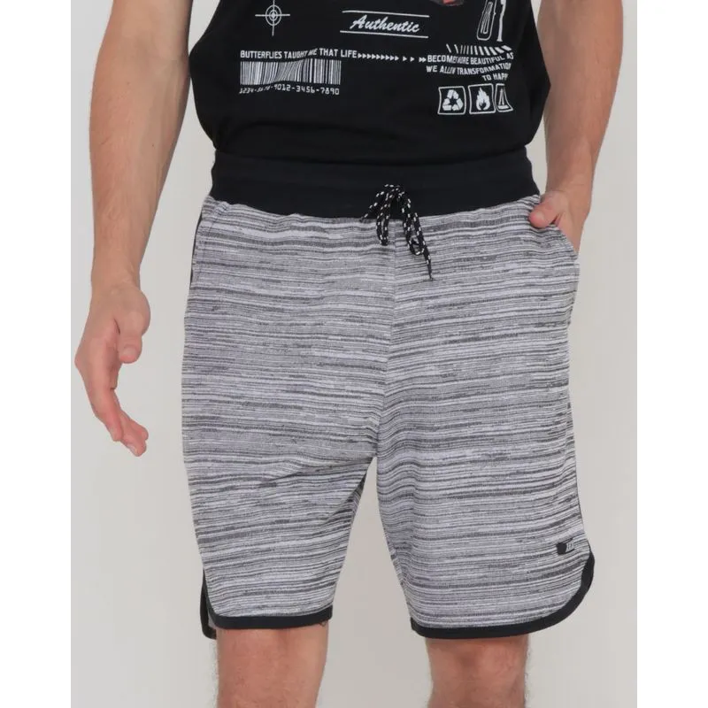 Bermuda Masculina Moletinho Rajada Com Viés Cinza M