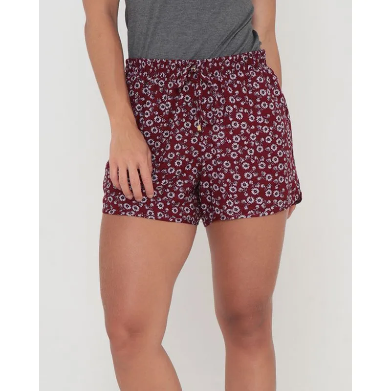 Short Boxer Viscose Estampa Floral Vermelho M