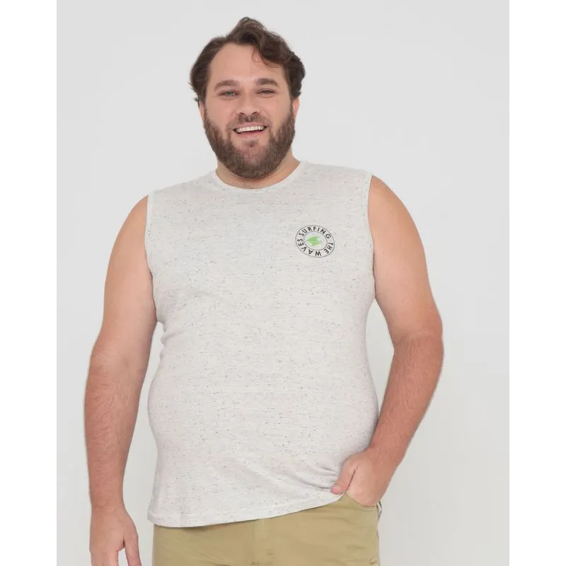 Regata Masculina Plus Size Botonê Estampada Mescla G3