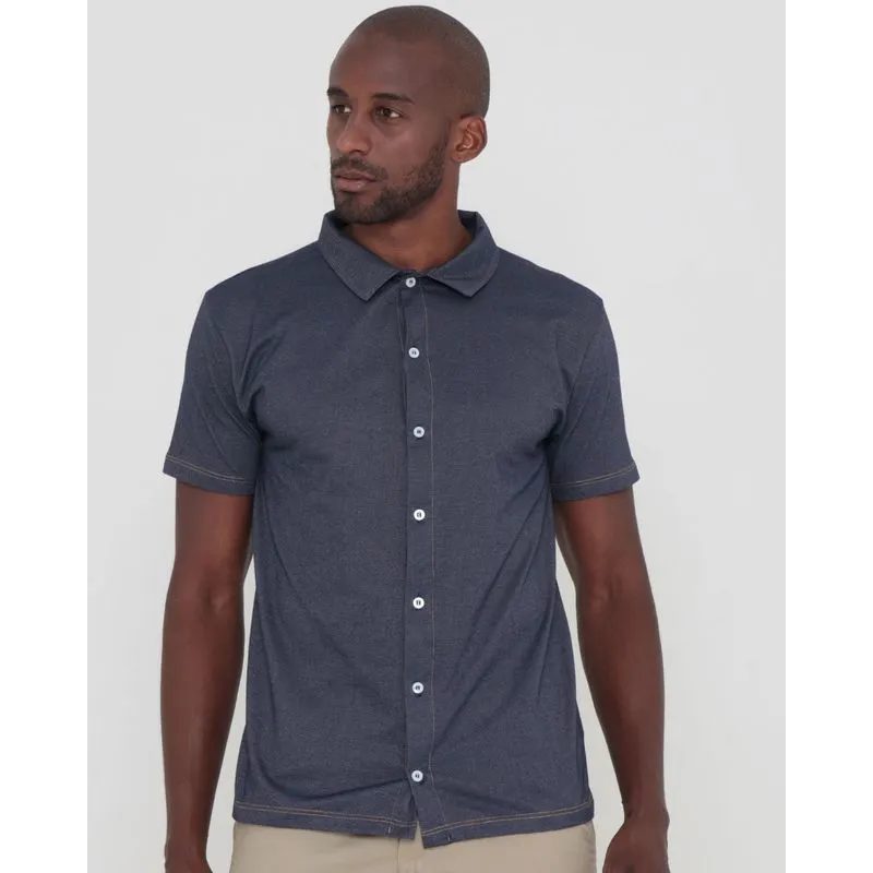 Camisa Jeans Masculina Denim Azul Marinho M