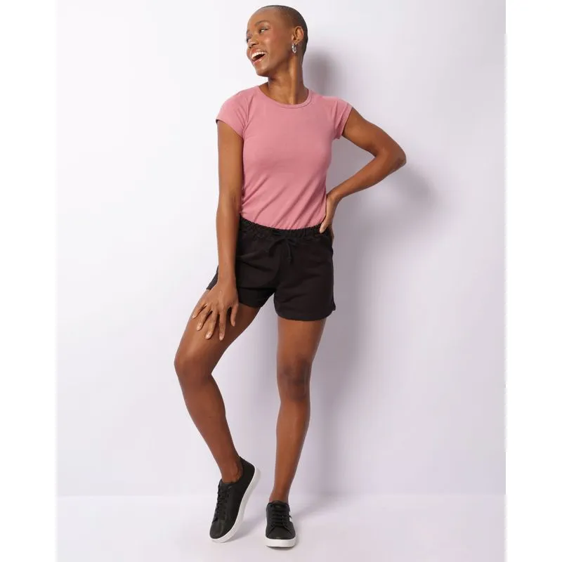 Short Moletinho Feminino Básico Preto P
