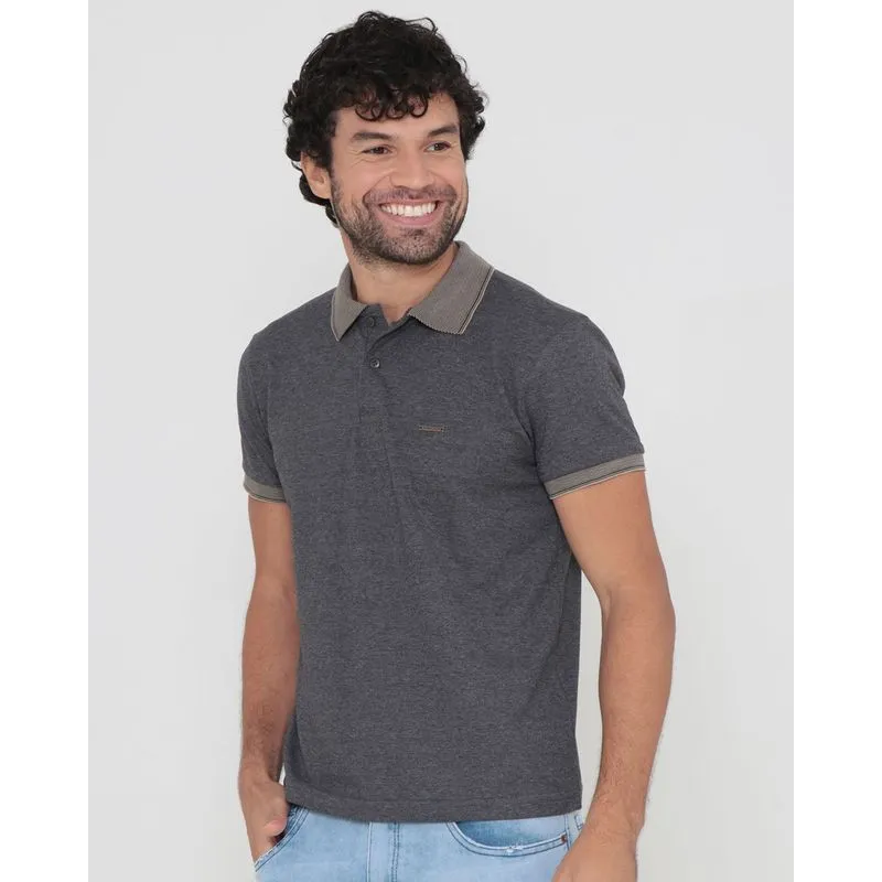 Polo Masculina Cinza Grafite G