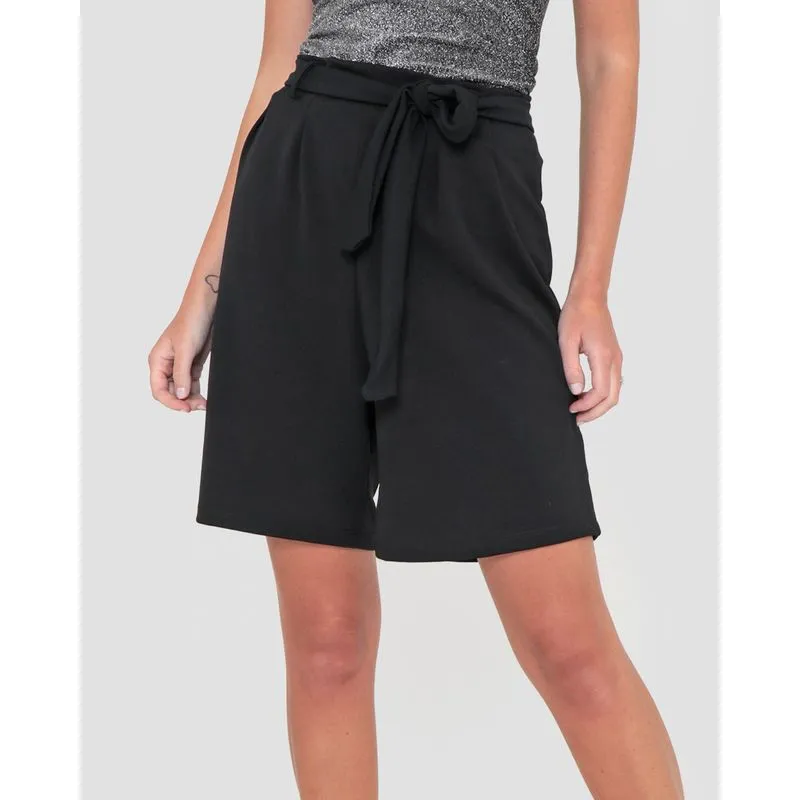 Short Clochard Malha Liso Preto G