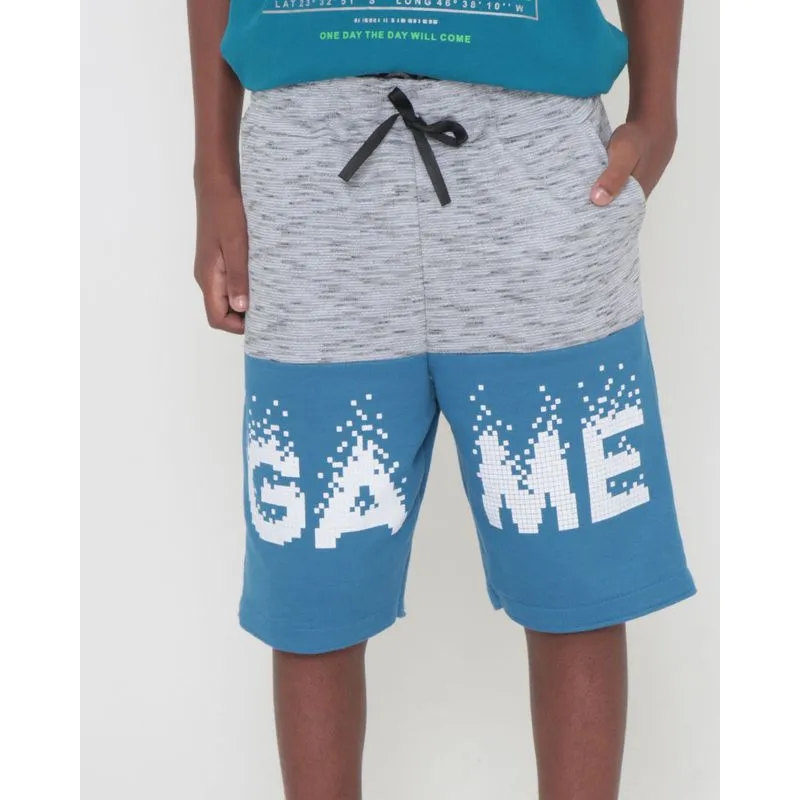 Bermuda Moletinho Juvenil Elástico Game Cinza Claro 12