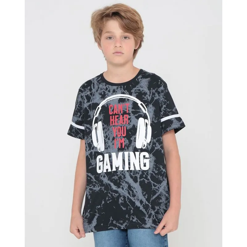Camiseta Juvenil Estonada Game Preta 16