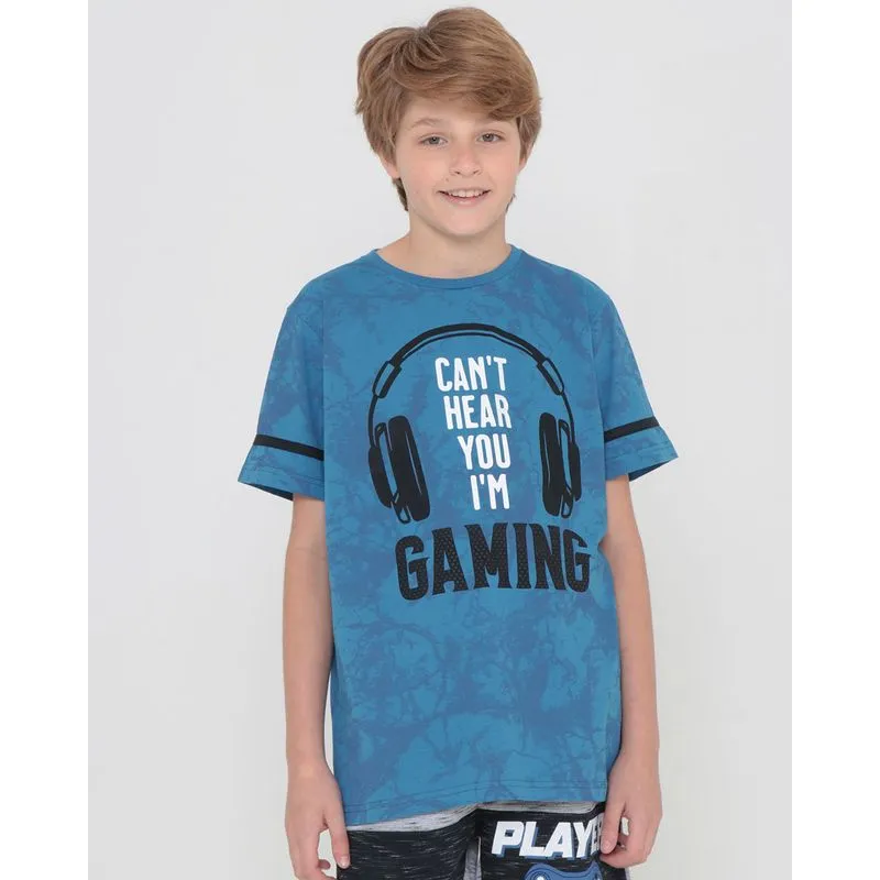 Camiseta Juvenil Estonada Game Azul 12
