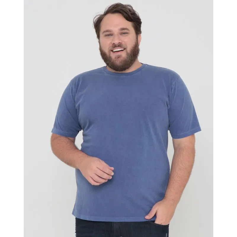 Camiseta Básica Plus Size Manga Curta Lilás Claro | Lojas Torra G3