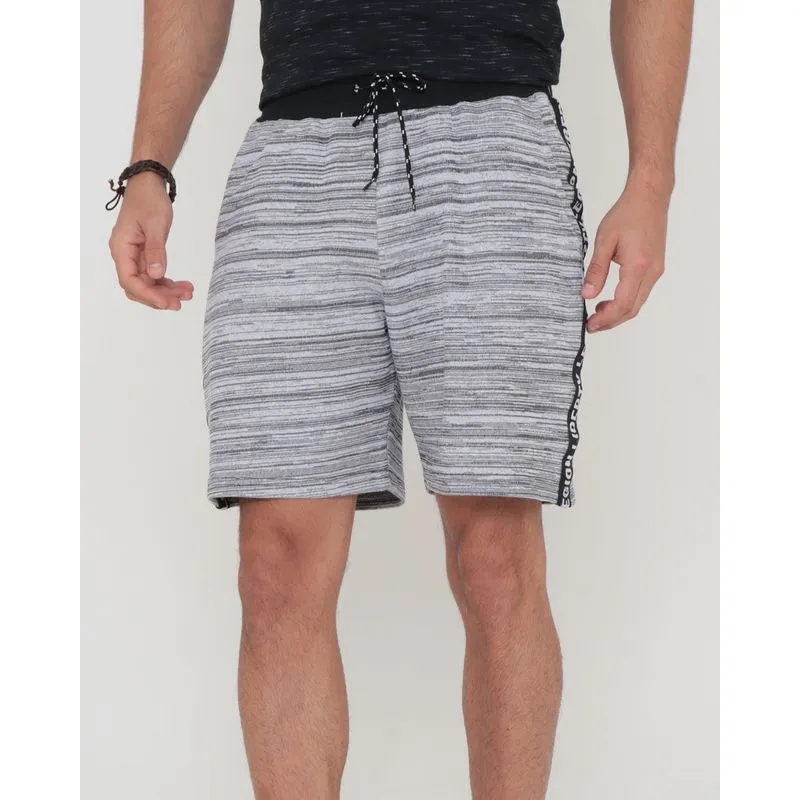 Bermuda Masculina Moletinho Flamê Faixa Lateral Cinza GG