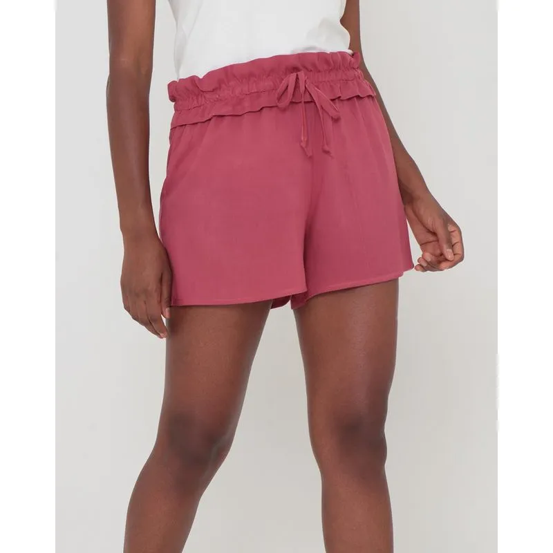 Short Viscose Clochard Liso Rosa G