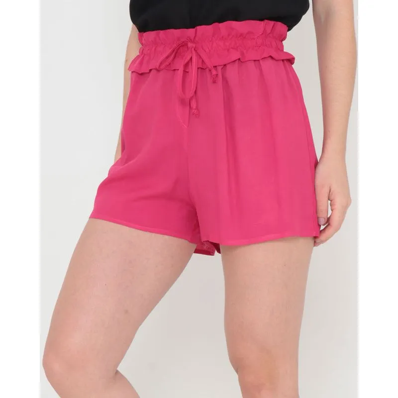 Short Viscose Clochard Liso Rosa Escuro P
