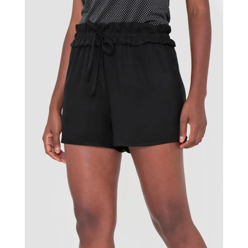 Short Viscose Clochard Liso Preto M