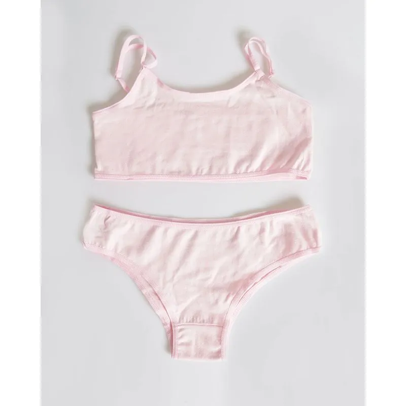 Conjunto Lingerie Juvenil Liso Rosa 14