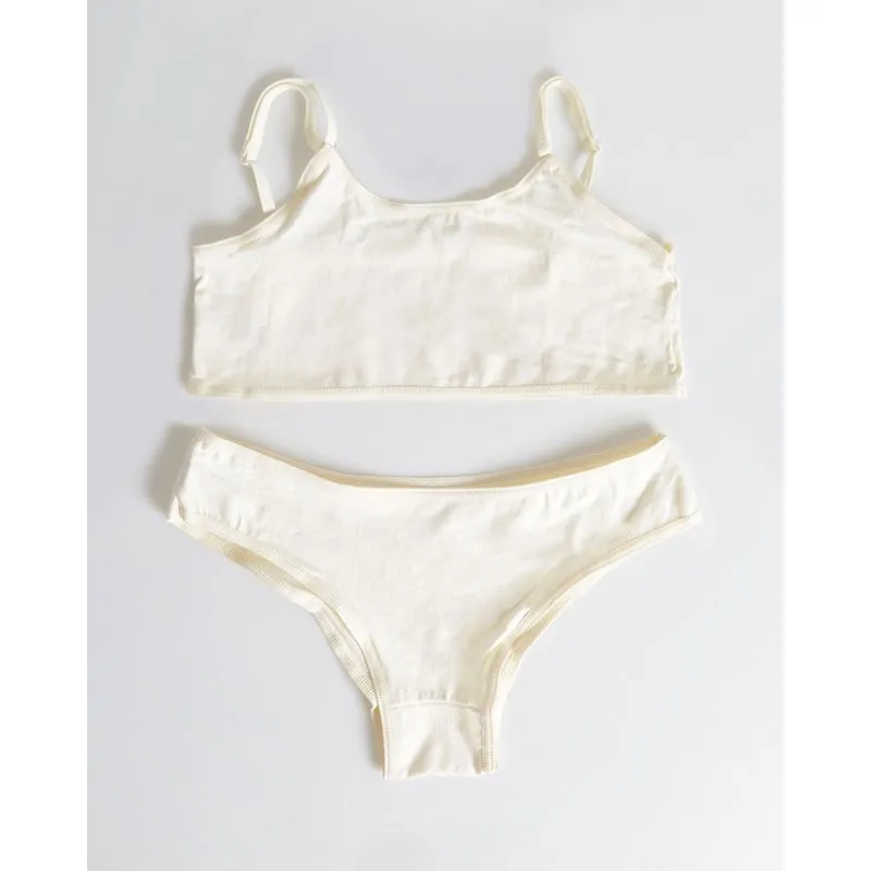 Conjunto Lingerie Juvenil Liso Amarelo 16