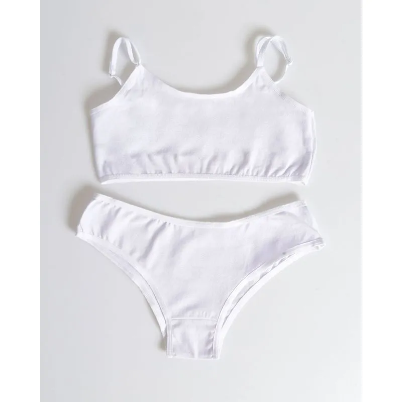 Conjunto Lingerie Juvenil Liso Branco 10