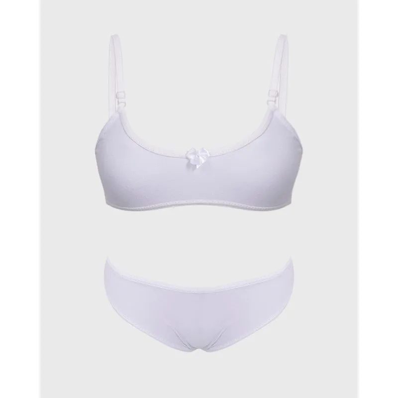 Conjunto Juvenil Calcinha e Sutiã Branco 12