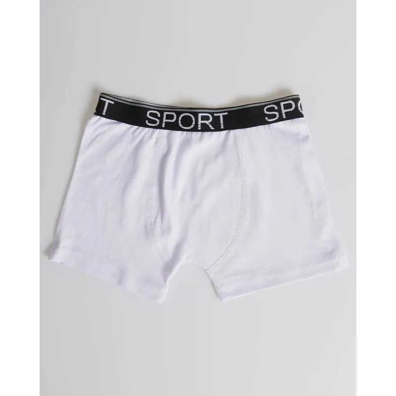 Cueca Boxer Infantil Com Elástico Branco 8
