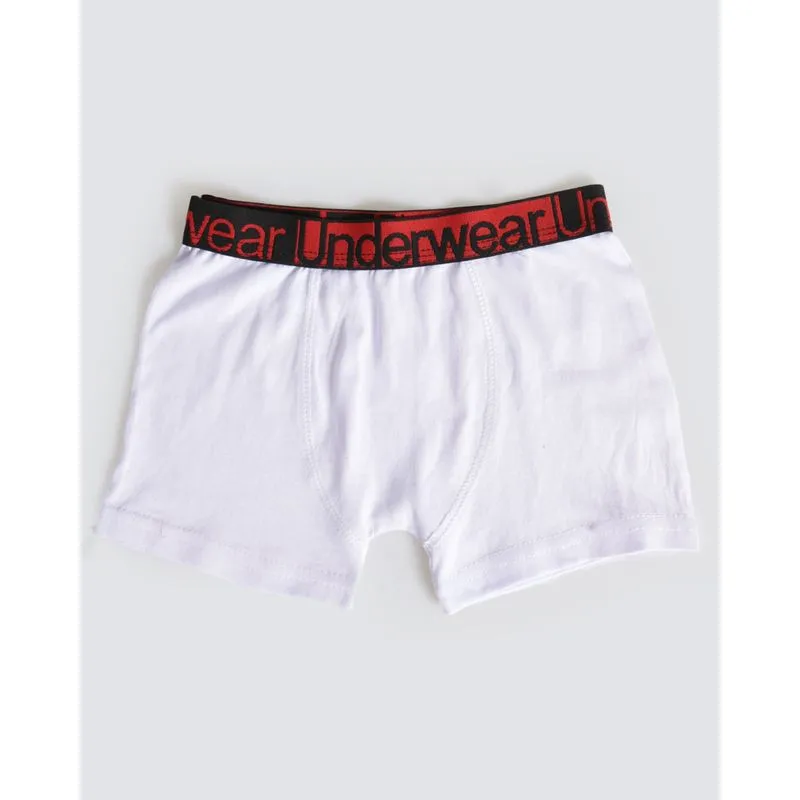 Cueca Boxer Infantil Com Elástico Vermelho Branca 410001300534