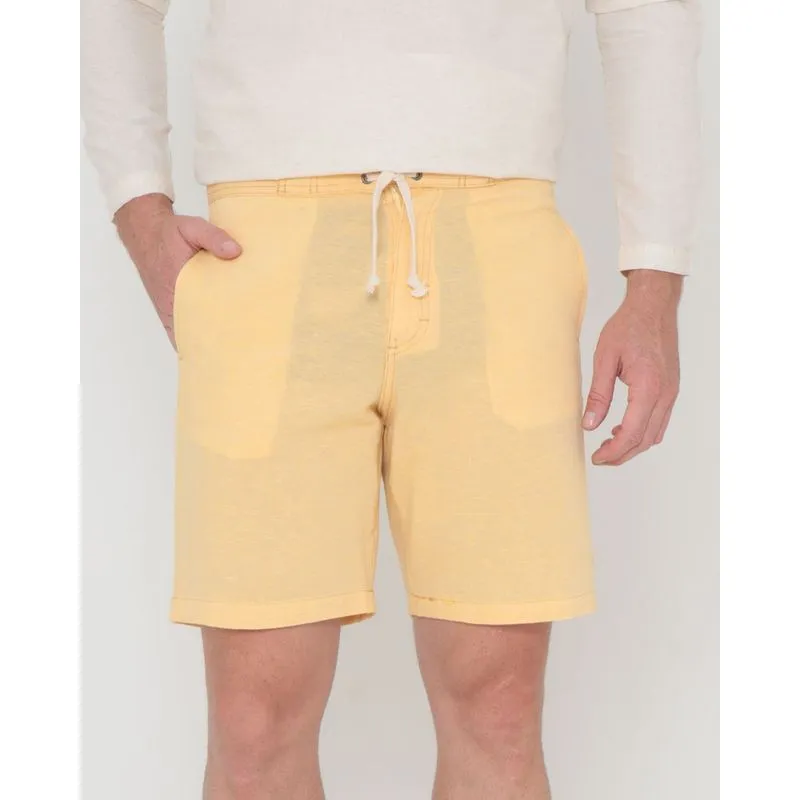 Bermuda Masculina Sarja Botonê Lisa Amarelo 48