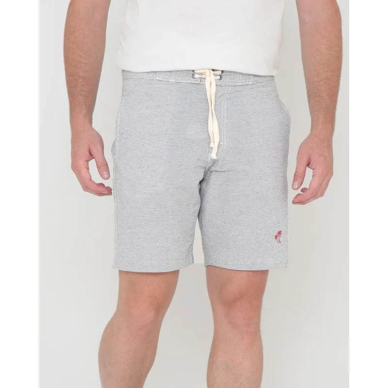 Bermuda Masculina Sarja Com Cordão Listrado Azul 42